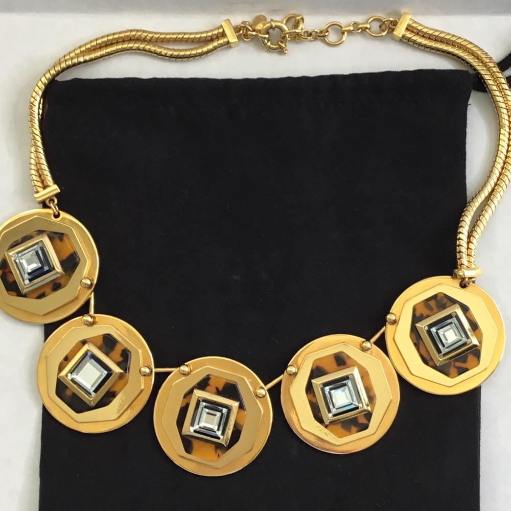 J.Crew Collection Gold And Tortoise Shell Rhinest… - image 3